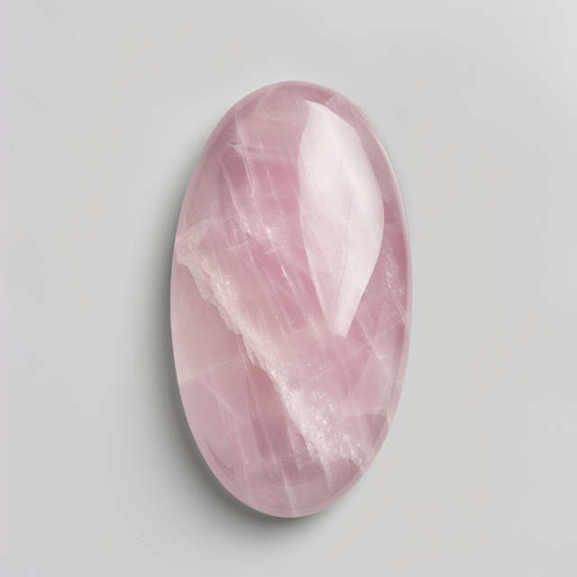 Polished rose quartz stone.